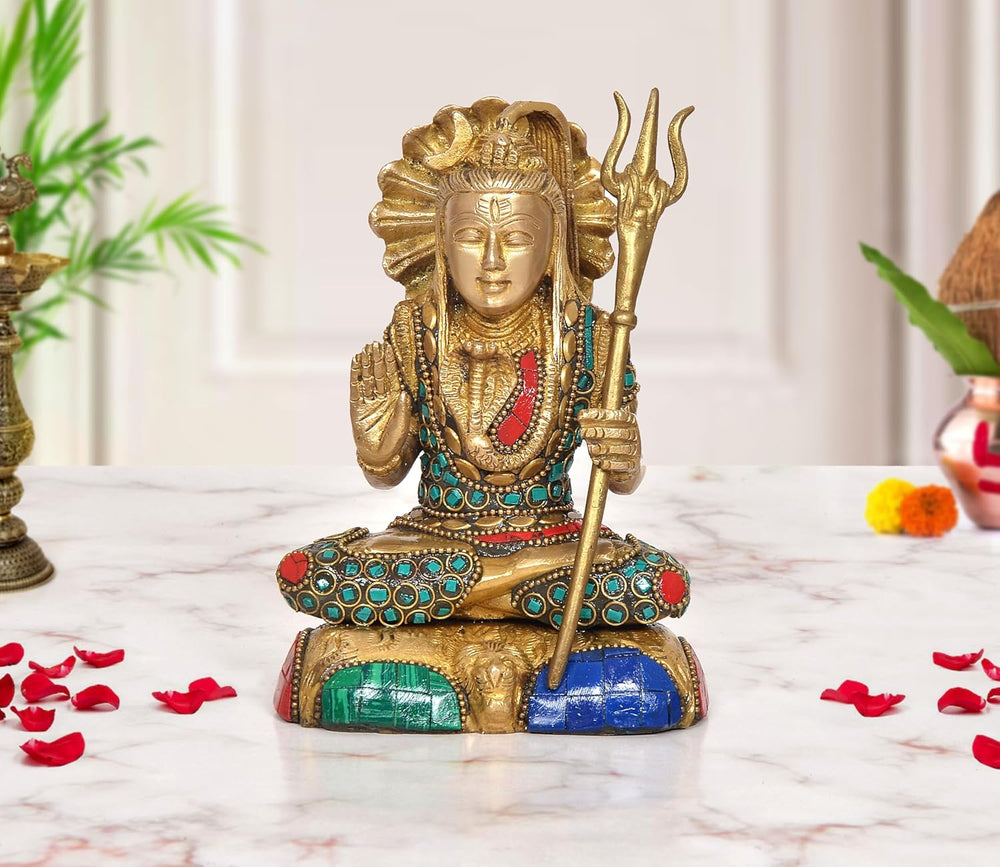 Brass Lord Shiva Statue (Height: 6 Inch)