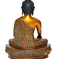 Brass Dhyan Mudra Buddha Statue - Handcrafted Spiritual Decor for Home and Office Decor - Meditating Buddha Idol (Height 12.5 Inch)