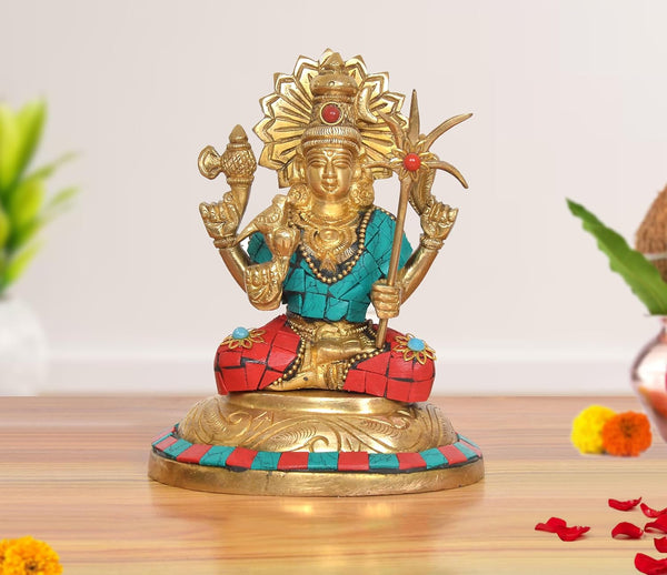 Brass Kamakshi Amman Statue Goddess Lalitadevi Rajarajeshwari Tripura Sundari (Height: 5 inch)