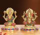 AONA Brass Lakshmi Ganesha Statue - Handcrafted