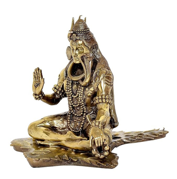 Superfine Brass Lord Shiva Shiv Murti Sculpture, Height : 6 Inch (Home Decor) Study Setting