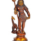 Lord Kartikeya Brass Idol Figurine Standing Murgan with Peacock Sculpture Showpiece Bronze Color Height 10 Inches