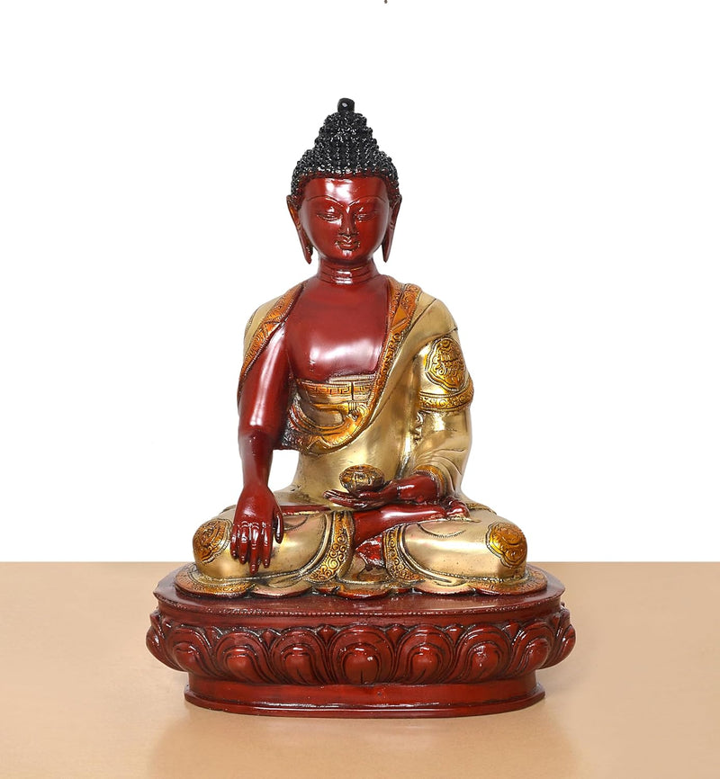 Brass Buddha Statue (Height 18 Inch)