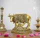 Bronze Cow with Calf for Home Decor Pooja Mandir Temple (Height 3.5 Inch)