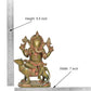 Brass Lord Ganesha Sitting on Mouse Figurine (Height 9.5 Inch)