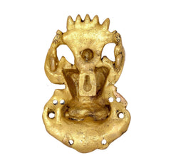 Brass evil eye protection ornament back with textured design and hanging holes