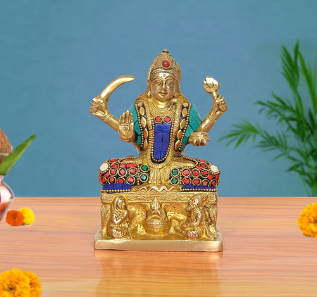Brass Santoshi Mata Idol (Height 6 Inch) (Multicolor)