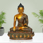 Brass Dhyan Mudra Buddha Statue - Handcrafted Spiritual Decor for Home and Office Decor - Meditating Buddha Idol (Height 13.5 Inch)