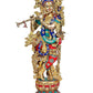 Lord Krishna Murti for Gift Idol Brass Statue Large Size Krishna Playing Flute (Height : 29 inches)