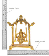 Metal Ganesh jhula idol dimensions shown: Height 7 inch, Width 5.5 inch
