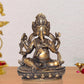 Brass Lord Ganesha Idol Sitting Ganesh Statue Decorative Sculpture for Home Decor Office Mandir Pooja Temple (Height 8 Inch)