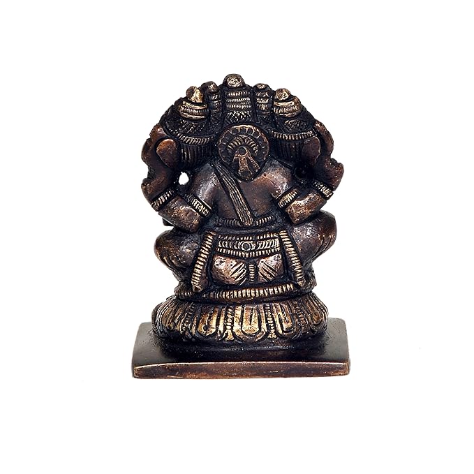 Brass Panchmukhi Ganesha Idol Staue Murti, Height : 7 cm