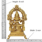 Brass Saraswati Seated on Lotus - Handcrafted Hindu Goddess Saraswati Idol for Home Decor and Pooja (Height 8.5 Inch)