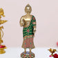 Brass Standing Buddha Statue Handcrafted Spiritual Decor for Home Decor and Office Idol (Height 21.5 Inch)