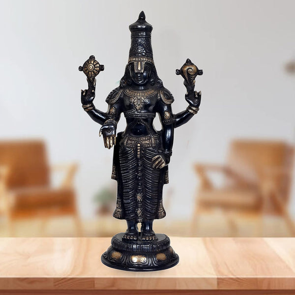 Brass Venkateswara Tirupati Balaji Statue (Height: 17.5 inches)