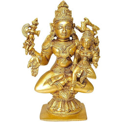 Brass Shiva Parvati, Height: 7"