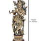 Krishna Brass Statue with Beautiful Carving and Fineness for Home | Height : 14 inches