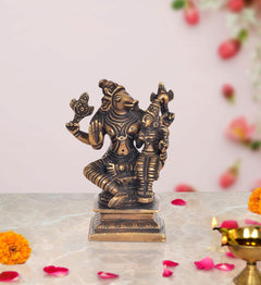 Brass Varaha Lakshmi Varaha carrying Bhudevi statue idol for home mandir pooja decor