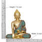 Brass Dhyan Mudra Buddha Statue Handcrafted Spiritual Decor for Home and Office Decor Meditating Buddha Idol (Height 7.5 Inch)