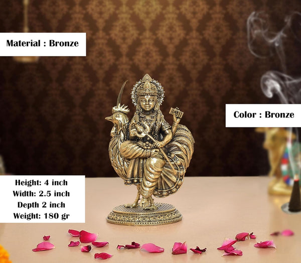 Superfine Brass Bahuchara Mata Idol (Height: 4 Inch) Entryway Setting