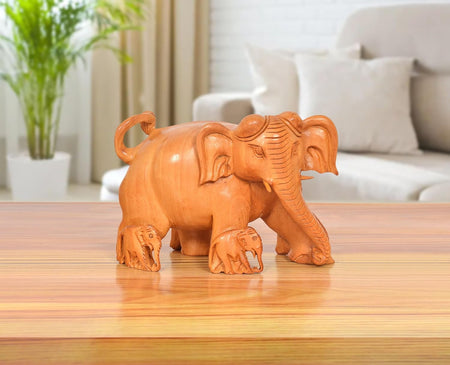 Wooden Elephant Show Piece (Height 4 Inch) (Wooden 3)