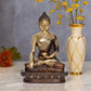 Brass Dhyan Mudra Buddha Statue - Handcrafted Spiritual Decor for Home and Office Decor - Meditating Buddha Idol (Height 9 Inch)