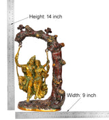 Brass Radha Krishna swing idol statue, Height 14 in, Width 9 in dimensions