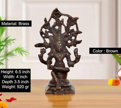 AONA Brass Dakshinamurti Shiva murti, height 6.5 inch, detailed seated pose