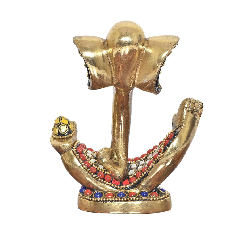 Brass Modern Ganesha Idol Ganesh Statue for Home Decor Office Entrance Temple Diwali Gift (Height : 5 inch)