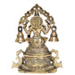 Brass Lakshmi Idol Laxmi Goddess Lakshmi Sitting Statue for The Puja Temple at Home Decor Office (Height: 8 Inch)