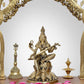 Brass Maa Saraswati Statue Handcrafted Hindu Goddess Saraswati Idol for Home Decor and Pooja Statue (Height 10 Inch)