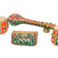 Brass Musical Instrument Set, Musician Set showpiece, Tabla Sitar Dholak and Harmonium Set for Home Decor Teble Decor (Pack of 4) Height 3 Inch