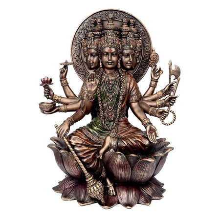 Resin Gayatri Mata On Lotus (Height-11 Inches)