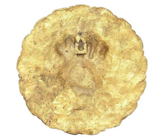 Back of brass Panchmukhi Ganesha wall hanging, plain round disc