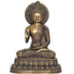 Brass Dhyan Mudra Buddha Statue - Handcrafted Spiritual Decor for Home and Office Decor - Meditating Buddha Idol (Height 11 Inch)