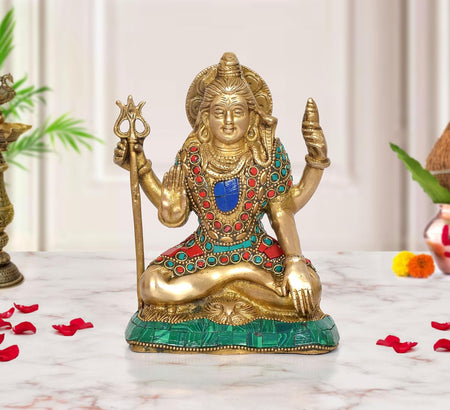 Brass Lord Shiva Statue (Height : 6.5 Inch)