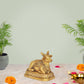 Brass Shiva Seated Nandi Statue Nandi Bull for Shiv Temple Showpiece Home Pooja (Height: 3 Inch)