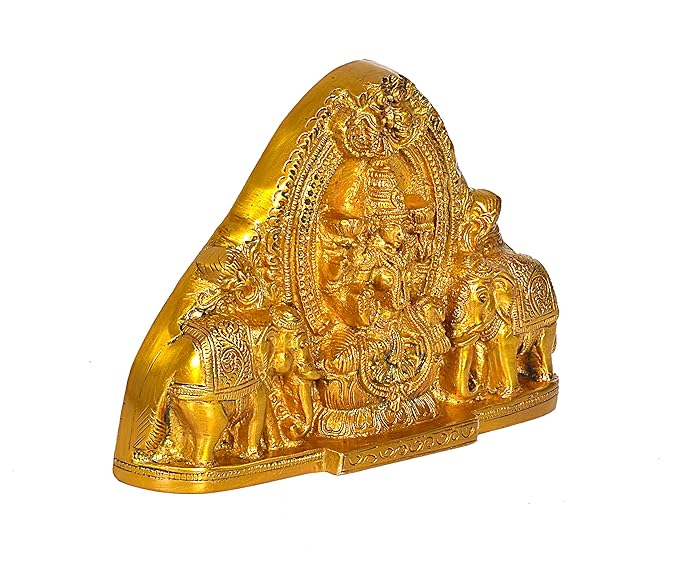 Brass Wall Hanging Lakshmi With Two Elephant Idol Maa Lakshmi Height 5 Inch