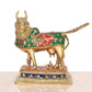 Brass Kamdhenu Cow for Home Decor Pooja Mandir Temple Office Decorative Showpiece Brass Statue (Height: 8.5 Inch)