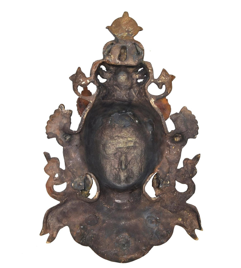 Brass Goddess Tara Wall Hanging Mask Buddhist Deity Statue (Height: 12.5 Inch) Multicolour 1