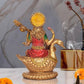 Resin Saraswati Idol Statue for Home Decor On Swan for Home Decor Diwali Temple Mandir Pooja | Height : 8.5 Inch