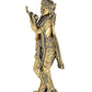 Fine Brass Lord Krishna Idol Figurine Sculpture Playing Flute Statue Decorative Showpiece, (Height 8 Inch)