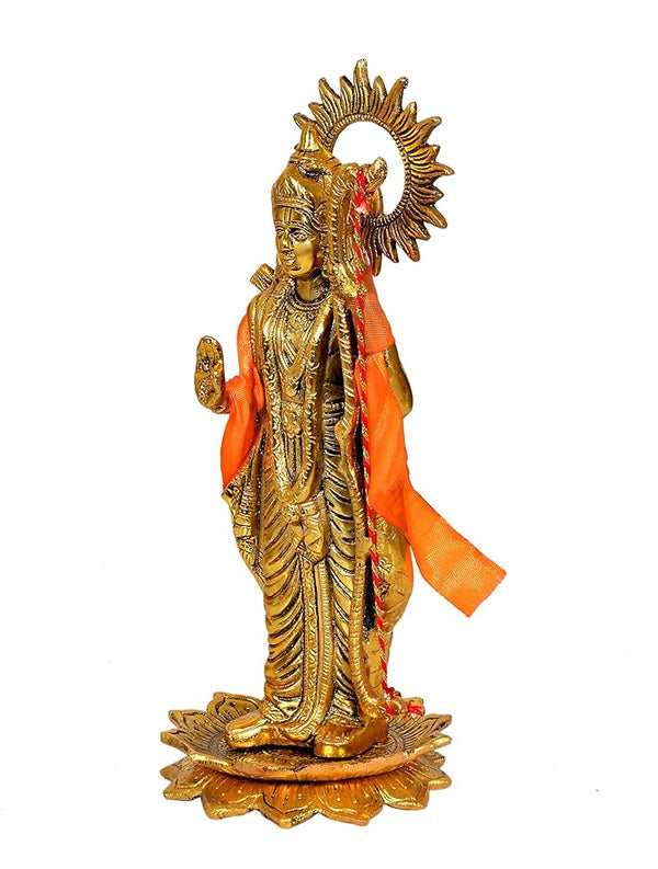 Metal Shree Ram ji Murti Idol Statue for Temple Mandir Home Ofiice Shop, Height : 13 inch Study Setting