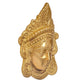 Brass Maa Durga Face Mask Idol Wall Hanging Good Luck for Temple Home Door Mandir and Office Dust Brown (Height 6 Inch)