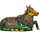 Brass Shiva Seated Nandi Statue Nandi Bull for Shiv Temple Showpiece Home Decor Pooja Temple (Height: 6 Inch)