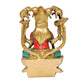 Brass Gaja Lakshmi Statue Laxmi with Elephants Home Temple Office Figurine Showpiece (Height 7.5 Inch)