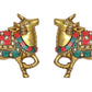 Brass Kamdhenu Cow Pair Wall Hanging Vastu Gau MATA Statues for Home Decor and Ofice Wall Decor Vastu Pooja Mandir Figurine (Height: 4 inch)