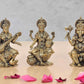 Bronze Lakshmi Ganesha Saraswati Idol (Height 4 Inch)
