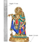 Brass Radha Krishna Idol Statue for Home Decor and Pooja Mandir Temple Office Decor (Height 11 Inch)