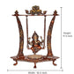 Brass Lord Ganesha On Swing Decorative Showpiece Idol Blue & Red - (Brass, Height 17.5 Inch)